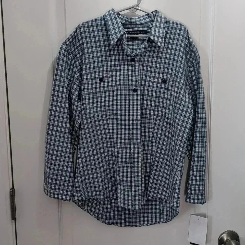 Ralph Lauren Sport Shirt Stretch Blue Plaid